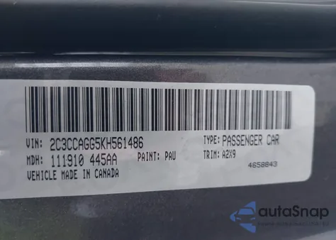 2019 Chrysler 300 300S Awd из США, поврежденный, VIN 2C3CCAGG5KH561486